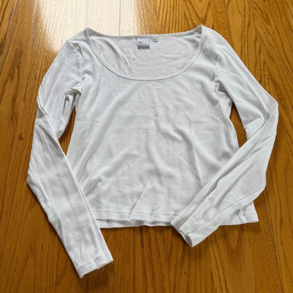 Aritzia Homestretch Rib Scoop Neck Long Sleeve Shirt